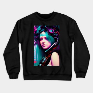 Abstract Cyberpunk Girl Crewneck Sweatshirt